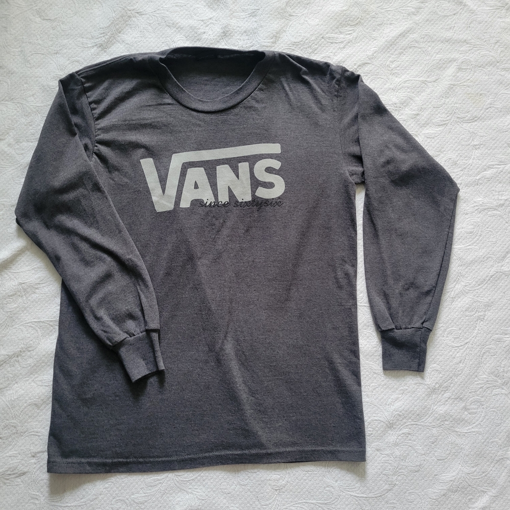 Vans Grey Long Sleeve Tee Mens Size Large
